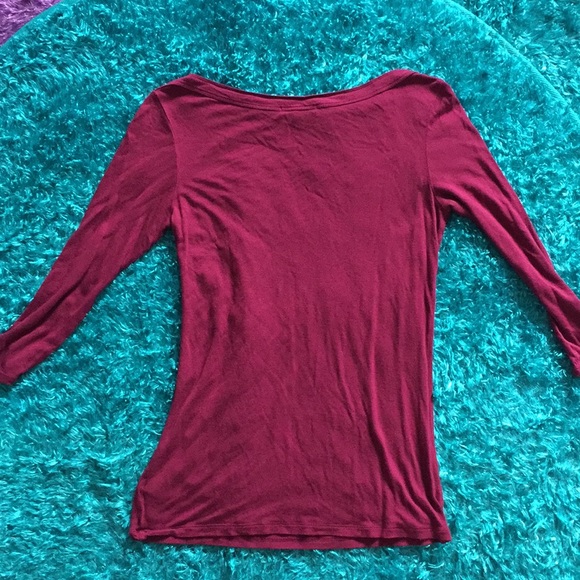GAP long sleeve wine top - Picture 2 of 7